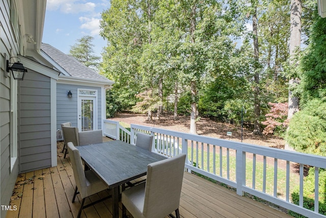 11 Kingswood Ln, Chapel Hill, NC 27517 - wooden terrace with outdoor dining area