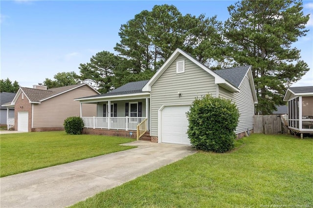 1591 Hazelcrest Dr, Fayetteville, NC 28304 - ranch-style home featuring a porch, concrete driveway, and a garage