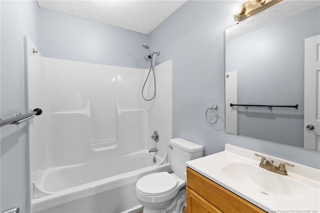 1591 Hazelcrest Dr, Fayetteville, NC 28304 - bathroom with a textured ceiling, vanity, and shower / bath combination