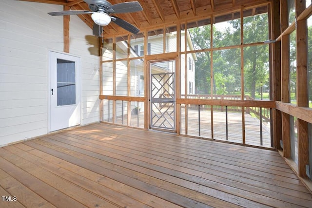 3300 Shaftsbury Drive St, Durham, NC 27704 - unfurnished sunroom with a ceiling fan