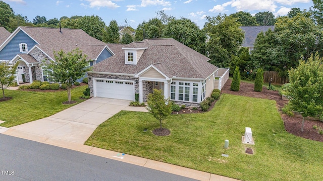 1164 Hudson Dr, Mebane, NC 27302 - view of front facade with stone siding, concrete driveway, and an attached garage
