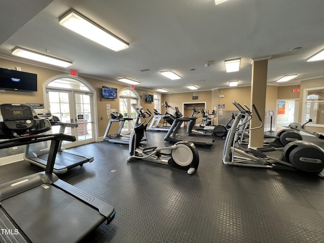 1742 Whirlaway Ct, Cary, NC 27519 - workout area with crown molding