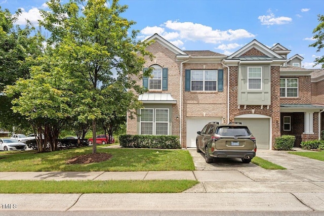 1742 Whirlaway Ct, Cary, NC 27519 - view of front of home featuring an attached garage, driveway, and brick siding