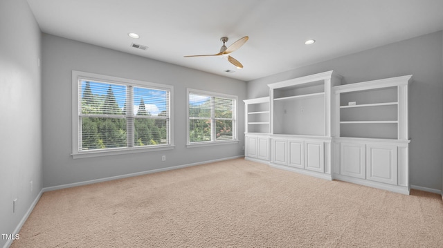 1019 Falkirk Dr, Burlington, NC 27215 - unfurnished room featuring ceiling fan, light colored carpet, and recessed lighting