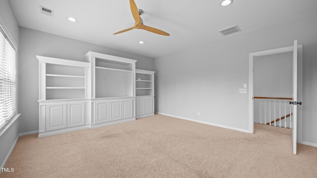 1019 Falkirk Dr, Burlington, NC 27215 - carpeted empty room featuring a ceiling fan and recessed lighting