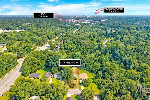 1109 Magnolia Dr, Durham, NC 27707 - drone / aerial view of a heavily wooded area