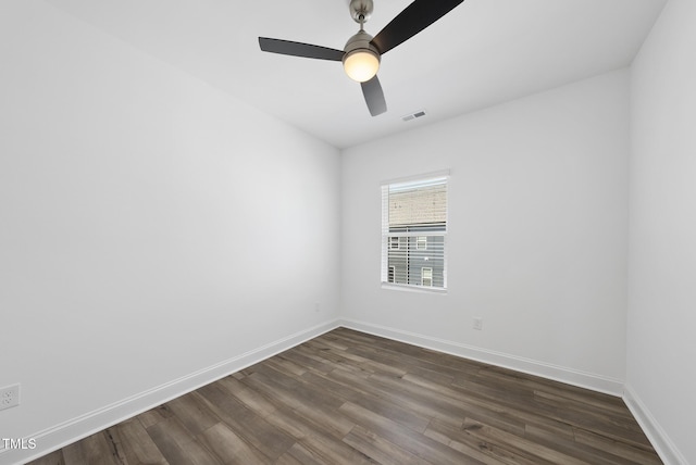 506 Village Branch Ln, Wake Forest, NC 27587 - spare room with dark wood-type flooring and ceiling fan