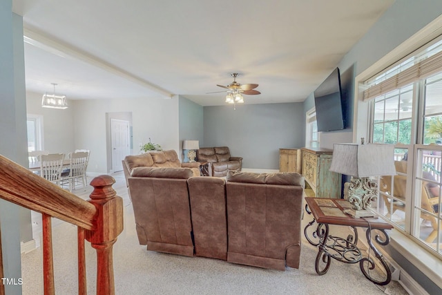 125 Al Gray Rd, Timberlake, NC 27583 - carpeted living area featuring a ceiling fan