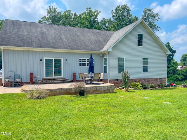 125 Al Gray Rd, Timberlake, NC 27583 - back of house featuring a patio, a yard, and a shingled roof