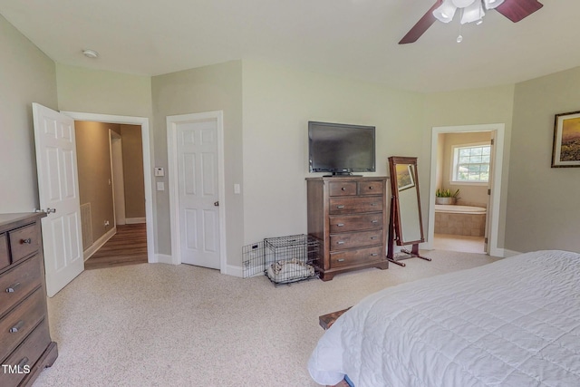 125 Al Gray Rd, Timberlake, NC 27583 - carpeted bedroom with ceiling fan and ensuite bath