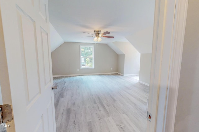 125 Al Gray Rd, Timberlake, NC 27583 - bonus room with light wood-style floors, a ceiling fan, and vaulted ceiling