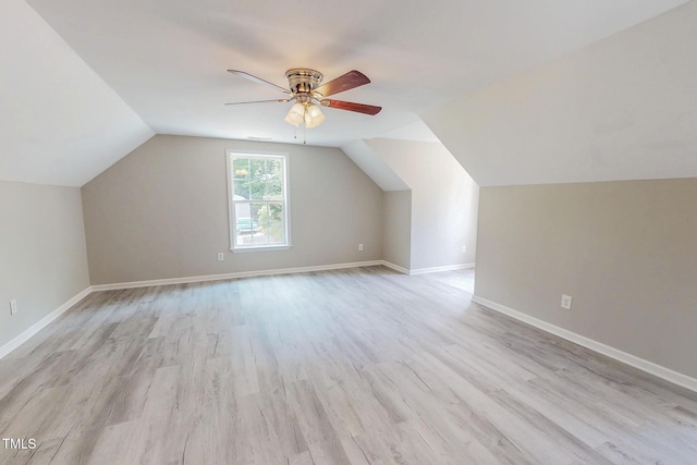 125 Al Gray Rd, Timberlake, NC 27583 - additional living space with light wood-type flooring, vaulted ceiling, and ceiling fan