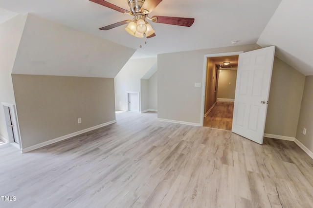 125 Al Gray Rd, Timberlake, NC 27583 - additional living space featuring lofted ceiling, light wood-type flooring, and a ceiling fan