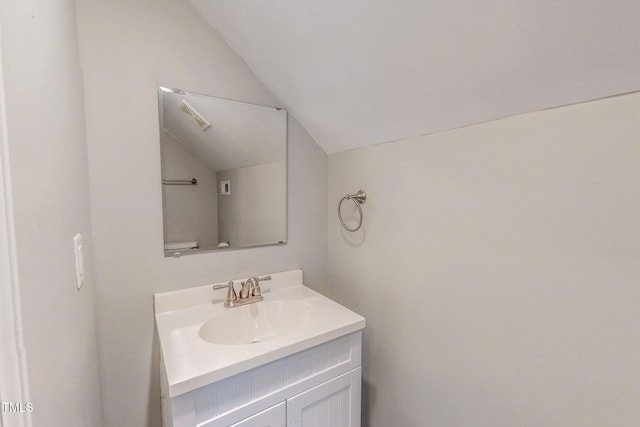 125 Al Gray Rd, Timberlake, NC 27583 - bathroom with lofted ceiling and vanity