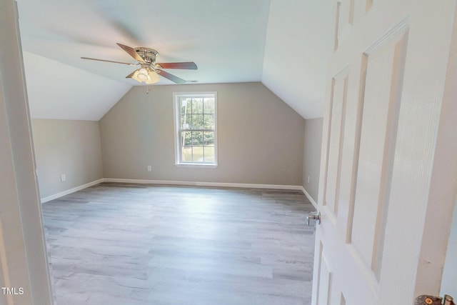 125 Al Gray Rd, Timberlake, NC 27583 - additional living space featuring wood finished floors, vaulted ceiling, and a ceiling fan