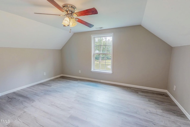 125 Al Gray Rd, Timberlake, NC 27583 - additional living space with a ceiling fan, vaulted ceiling, and wood finished floors