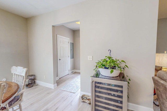 125 Al Gray Rd, Timberlake, NC 27583 - corridor featuring wine cooler and light wood-style floors