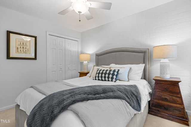 103 Wyseferry Ct, Morrisville, NC 27560 - bedroom with a closet, carpet, and a ceiling fan