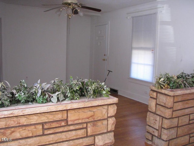 2206 E Club Blvd, Durham, NC 27704 - foyer with a ceiling fan and wood finished floors