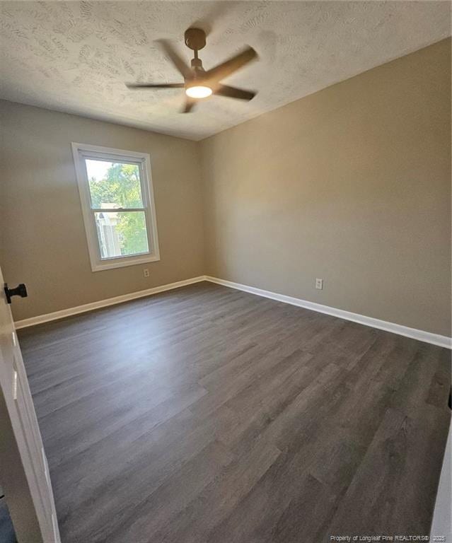 6771 Willowbrook Dr Unit 6, Fayetteville, NC 28314 - empty room with ceiling fan, a textured ceiling, and dark wood finished floors