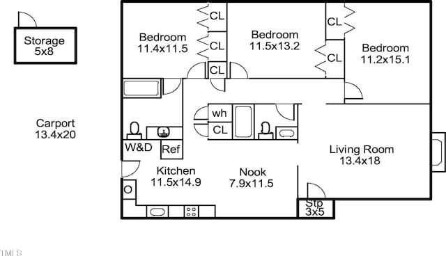 2603 Fairlawn Rd, Durham, NC 27705 - view of room layout