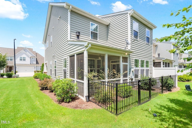 424 Shale Creek Dr, Durham, NC 27703 - back of property with a sunroom and a garage