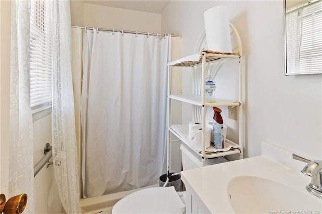1319 Levy Dr, Fayetteville, NC 28305 - bathroom with vanity and a shower with curtain