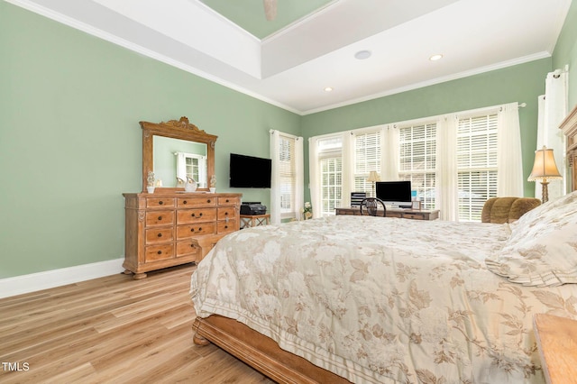 3712 Highland Creek Dr, Apex, NC 27539 - bedroom featuring wood finished floors, ornamental molding, and recessed lighting