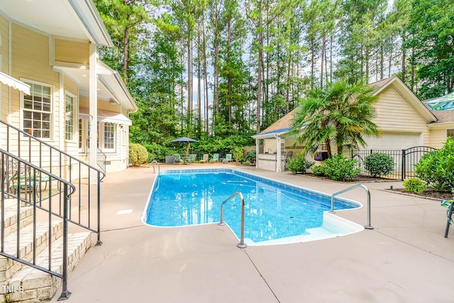 3712 Highland Creek Dr, Apex, NC 27539 - view of pool featuring a patio area and stairway