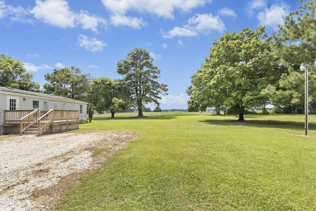 889 Pollock Rd, Kenly, NC 27542 - view of grassy yard featuring a deck