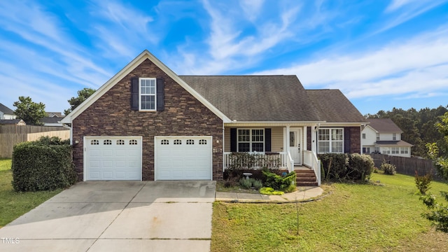 193 Checkmate Ct, Cameron, NC 28326 - traditional-style home featuring covered porch, driveway, an attached garage, and brick siding