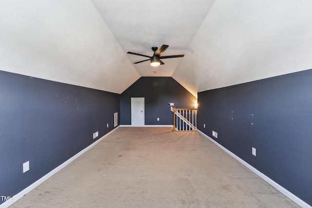 193 Checkmate Ct, Cameron, NC 28326 - additional living space with a ceiling fan, carpet, and lofted ceiling