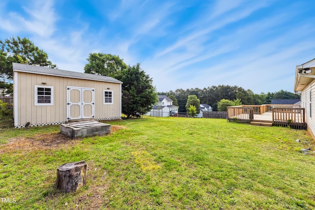 193 Checkmate Ct, Cameron, NC 28326 - view of yard with an outdoor structure and a deck