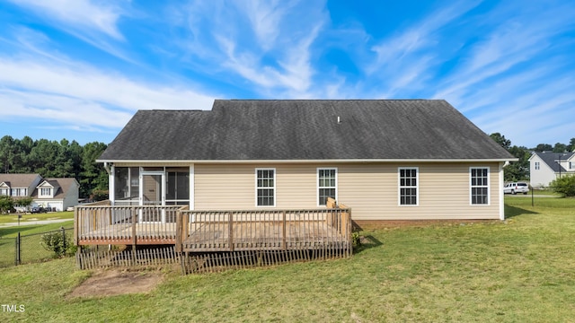 193 Checkmate Ct, Cameron, NC 28326 - back of property with a sunroom and a deck