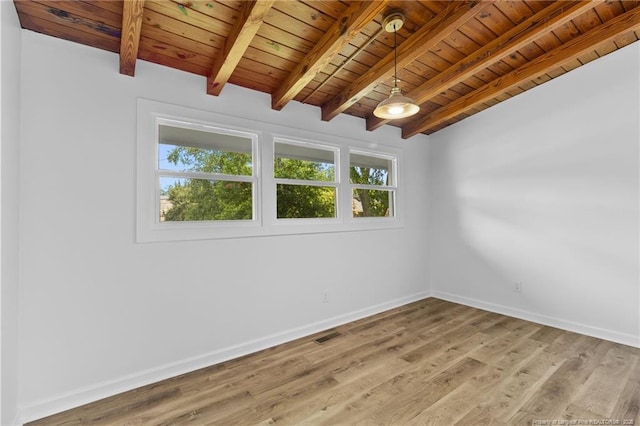 1814 Sunnyside Cir, Fayetteville, NC 28305 - spare room with a wooden ceiling with exposed beams and light wood-type flooring