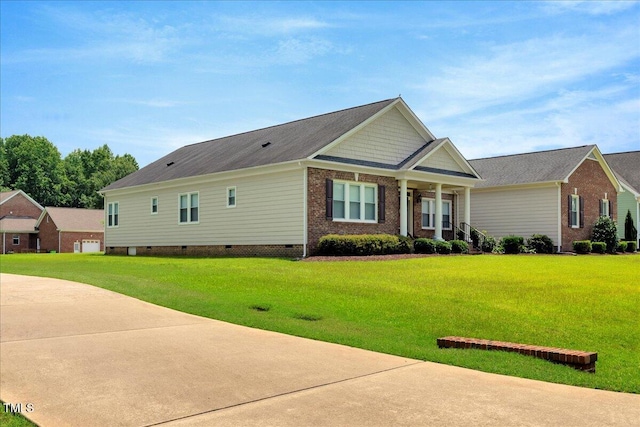 1421 Hopson Downs Ct, Holly Springs, NC 27540 - view of front of property featuring crawl space, a front lawn, and brick siding