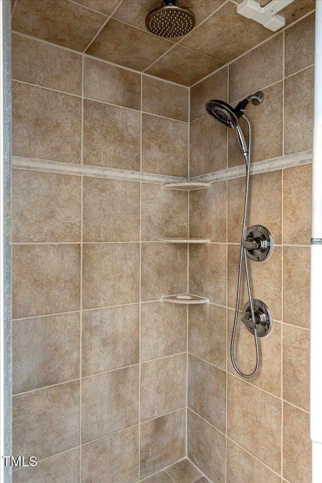 1421 Hopson Downs Ct, Holly Springs, NC 27540 - bathroom with a tile shower