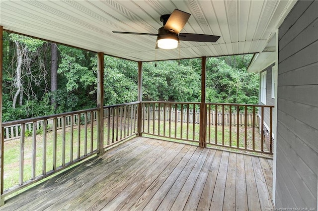 806 Eagle Landing Dr, Hope Mills, NC 28348 - wooden deck featuring ceiling fan