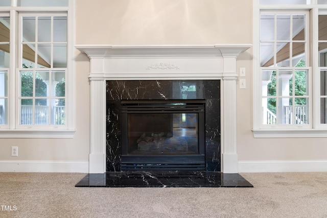 2464 Village Of Wakefield Dr, Zebulon, NC 27597 - detailed view of a fireplace and carpet