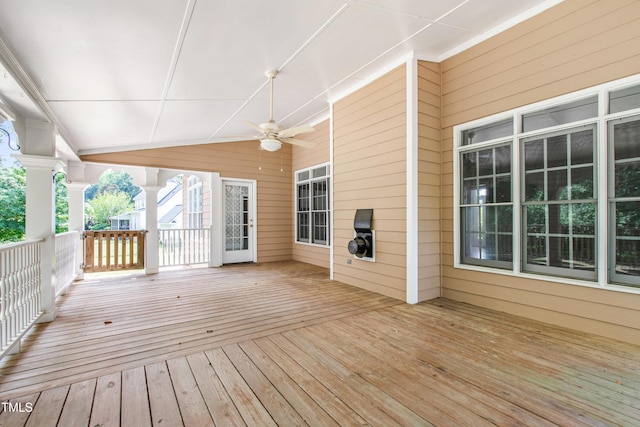 2464 Village Of Wakefield Dr, Zebulon, NC 27597 - wooden deck with a ceiling fan