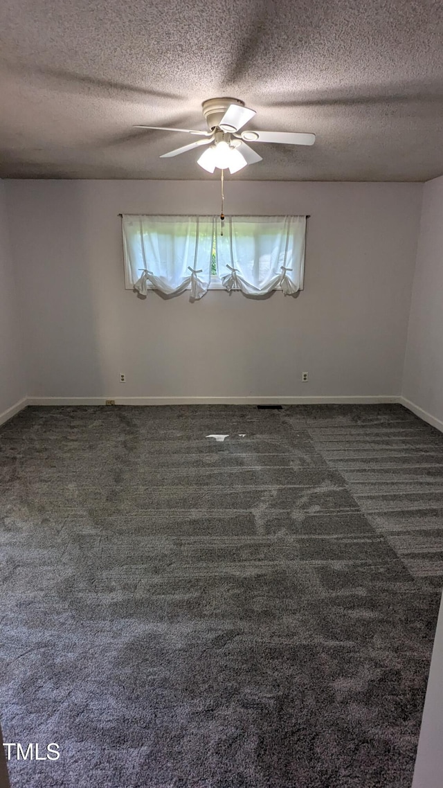 11636 Appaloosa Run W, Raleigh, NC 27613 - spare room featuring a ceiling fan, a textured ceiling, and carpet floors
