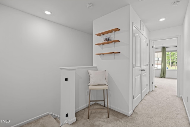 2700 Benevolence Dr, Raleigh, NC 27610 - hallway featuring carpet floors and recessed lighting