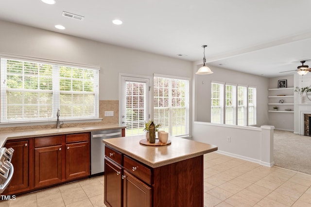 212 Oswego Ct, Morrisville, NC 27560 - kitchen featuring dishwasher, light tile patterned floors, light countertops, and recessed lighting
