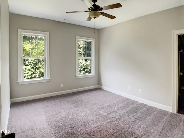 3575 Bragg Valley Ln, Wake Forest, NC 27587 - spare room featuring ceiling fan and carpet flooring