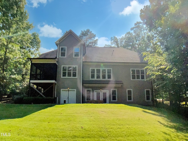 3575 Bragg Valley Ln, Wake Forest, NC 27587 - back of property with french doors and a yard