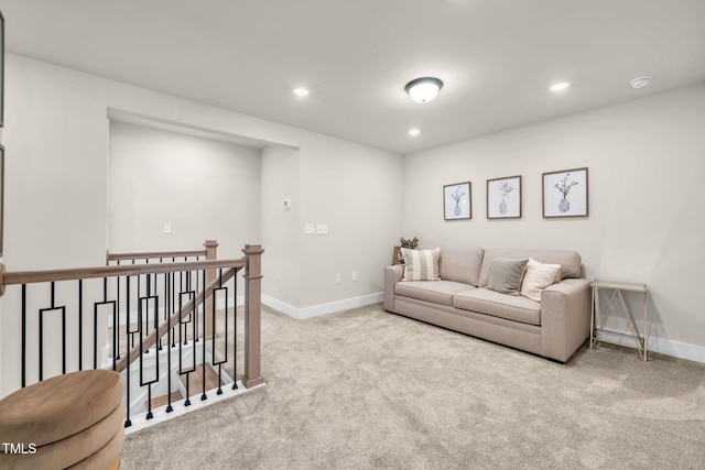403 Sustainable Way, Raleigh, NC 27610 - living room featuring carpet floors and recessed lighting