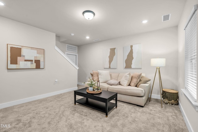 403 Sustainable Way, Raleigh, NC 27610 - carpeted living area featuring recessed lighting and stairway