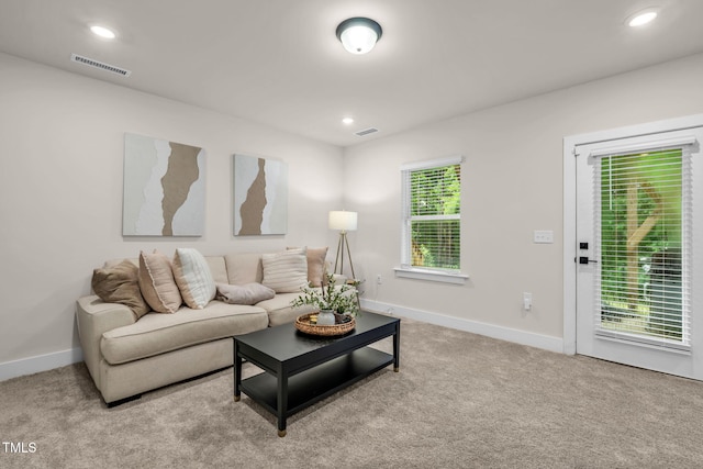 403 Sustainable Way, Raleigh, NC 27610 - carpeted living room with baseboards and recessed lighting