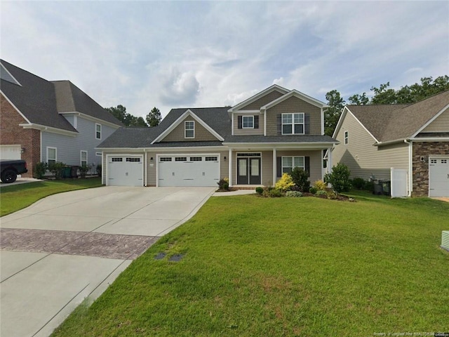 4310 Saleeby Way, Fayetteville, NC 28306 - craftsman inspired home with concrete driveway, a garage, and a front lawn