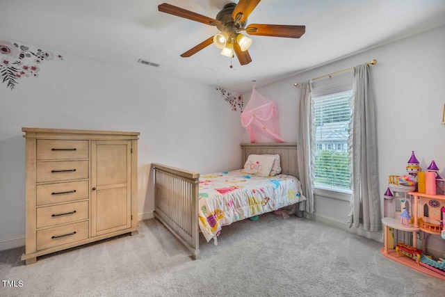 7269 Bedford Ridge Dr, Apex, NC 27539 - bedroom with light colored carpet and ceiling fan